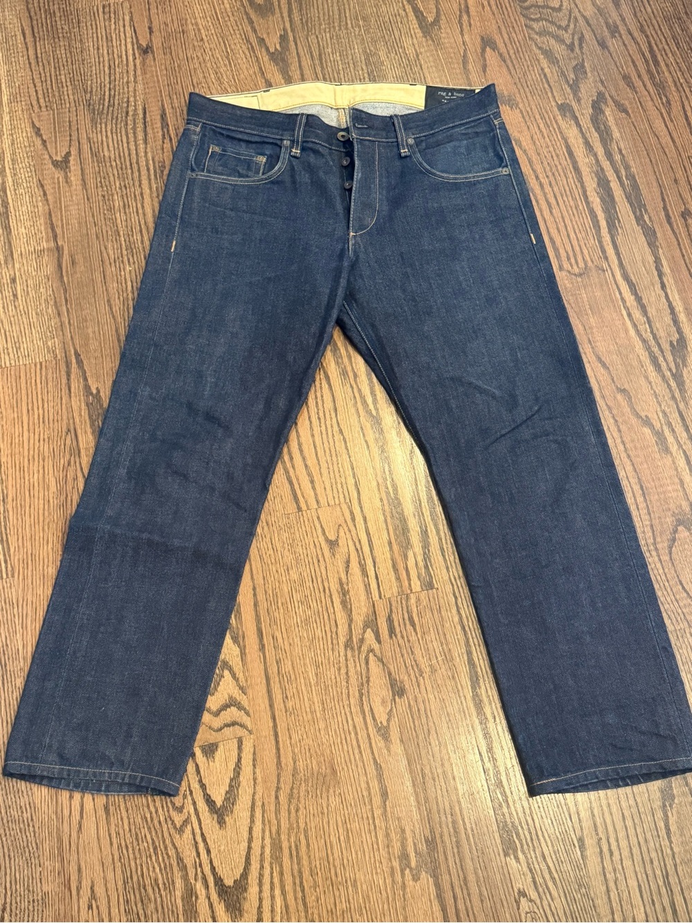 rag & bone Raw Indigo Straight Jeans